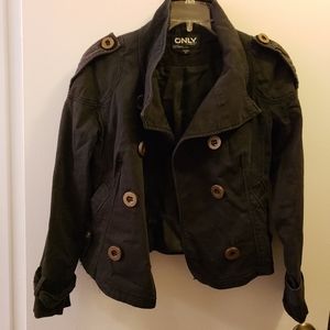 Black cotton cropped jacket